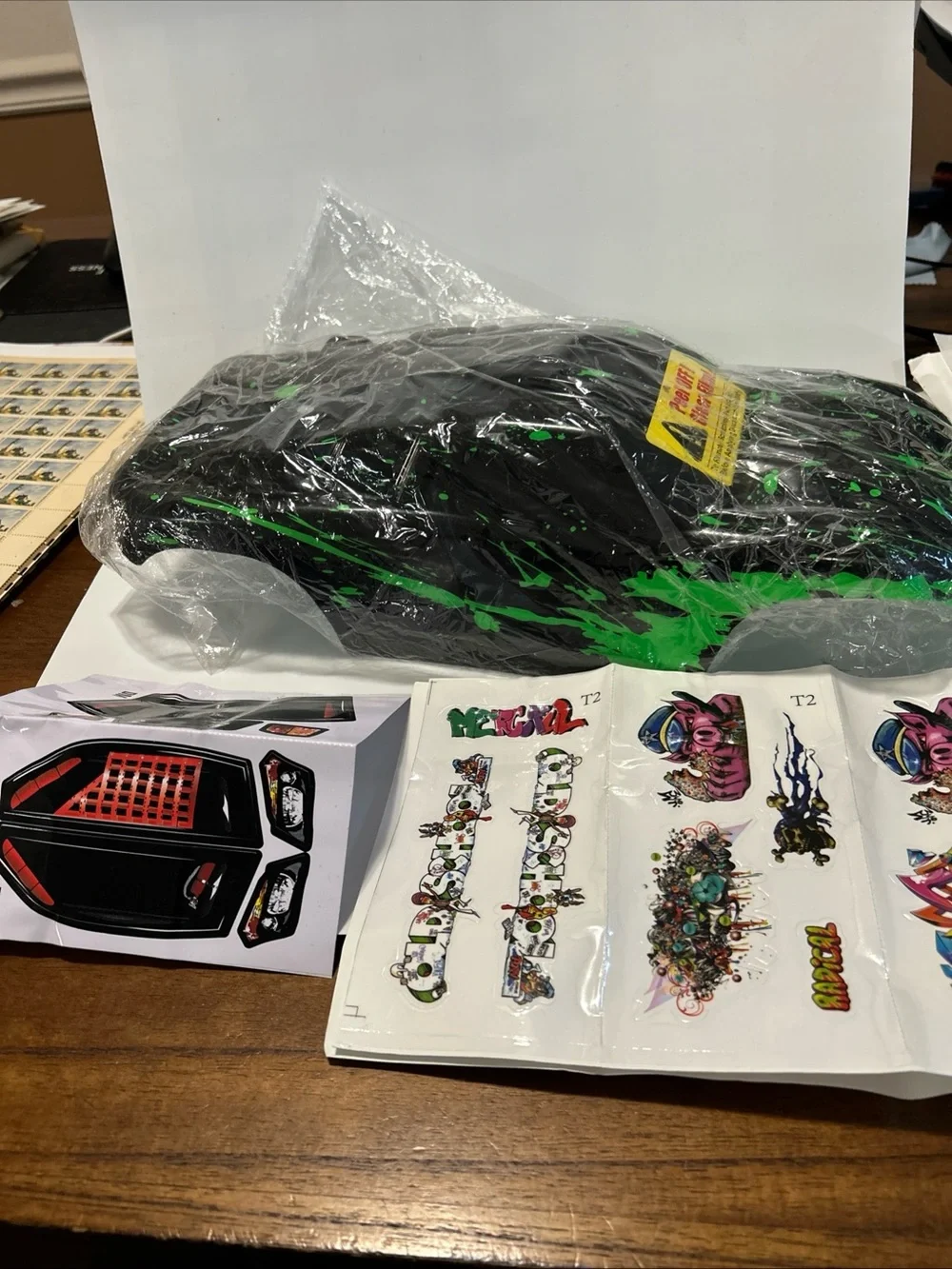 Black & Green Graphic RC Car Body Shell